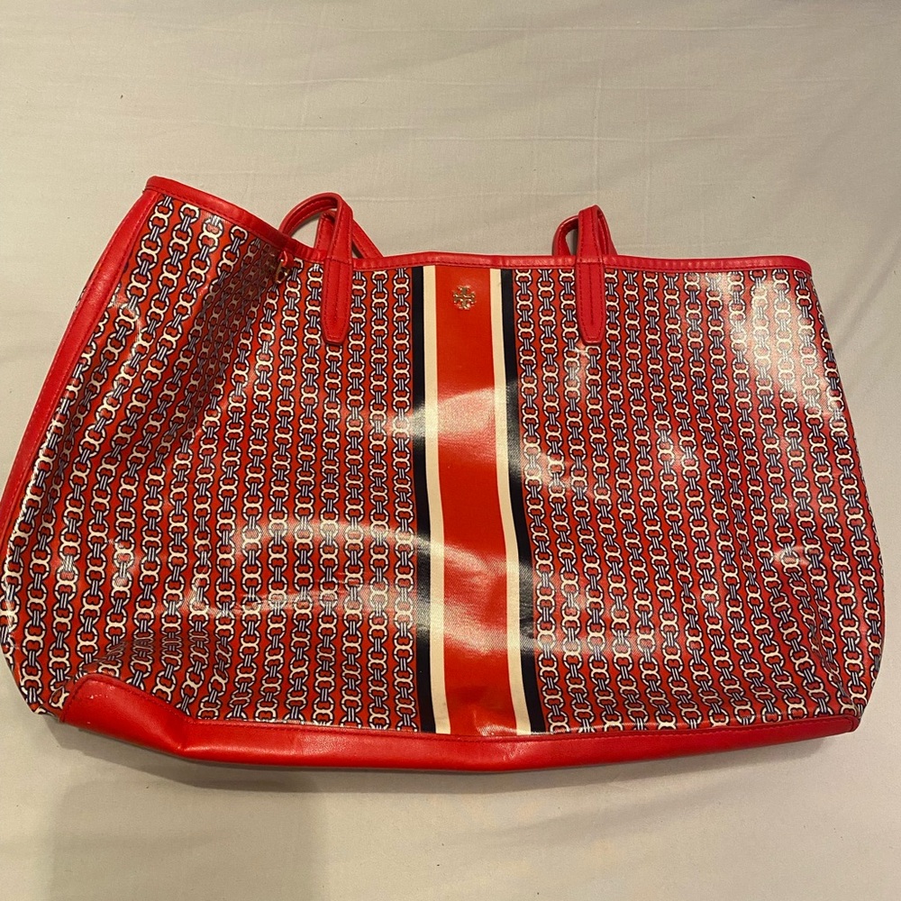 Used Tory Burch Red Tote Bag